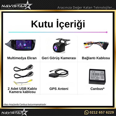 Kia Ceed 2012-2018 Model 4GB + 64GB Android 13 Kablosuz Carplay Navigasyon Multimedya Sistemi 