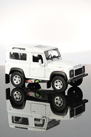 Land Rover Defender Beyaz Çek Bırak Metal Model Oyuncak Araba 12 cm