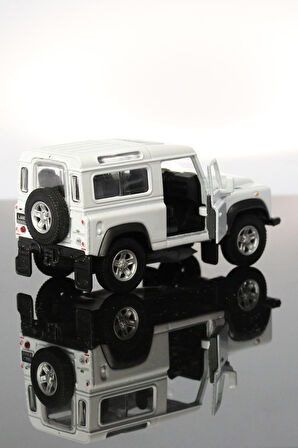 Land Rover Defender Beyaz Çek Bırak Metal Model Oyuncak Araba 12 cm