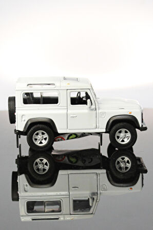 Land Rover Defender Beyaz Çek Bırak Metal Model Oyuncak Araba 12 cm