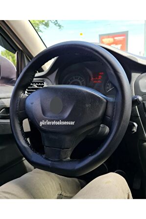 Citröen C- Eylsee Ve Peugeot 301 Uyumlu Dikmeli Direksiyon Kılıfı Siyah Ipli (38CM×11CM)