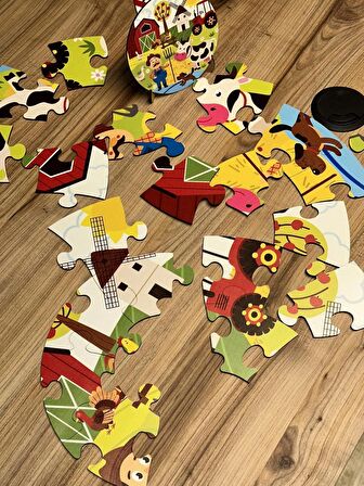 Çiftlik Temalı 42cm Dev Puzzle 25 Parça Çocuk Aktivite +3 Yaş