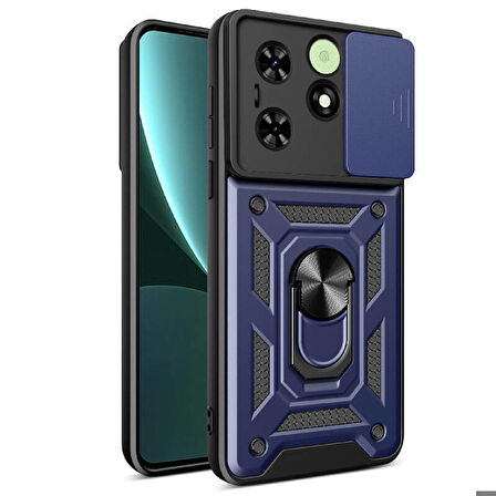 Tecno Tekno Spark Go 2024 Kılıf Magnetik Standlı Kamera Korumalı Sürgülü Vega Kapak