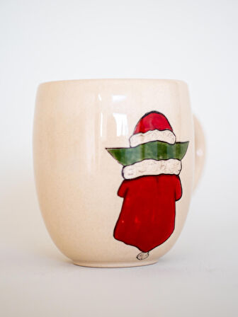 El Tasarımı Tasarım Mug - Baby Yoda Desenli Kahve Kupası - Seramik Özel Tasarım Mug - Hediyelik
