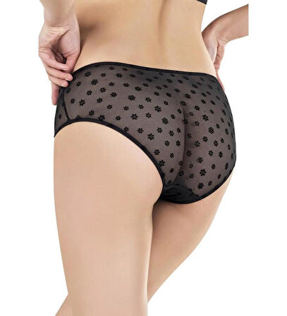 Cezbe X-Lady Çiçek Desenli Tül Bikini Slip Külot 1653