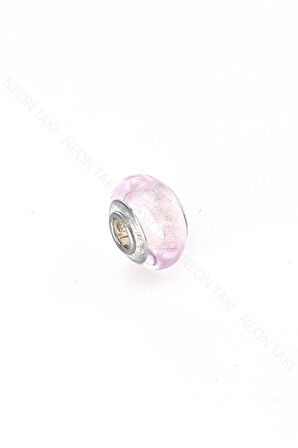 Pembe Cam, Pan Bileklik İçin Çelik Charm 48, Gümüş Renk (BİLEKLİK DAHİL DEĞİLDİR!!)