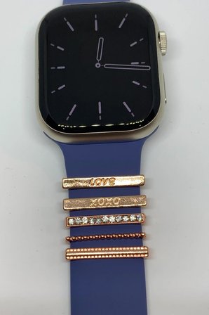 Apple Watch Uyumlu Saat Kordon Aksesuarı Charm Set Tüm Seri Kordonlara Uyumlu Kordon Süsü