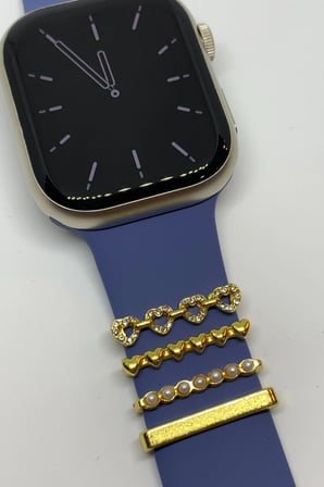Apple Watch Uyumlu Saat Kordon Aksesuarı Charm Set Tüm Seri Kordonlara Uyumlu Kordon Süsü