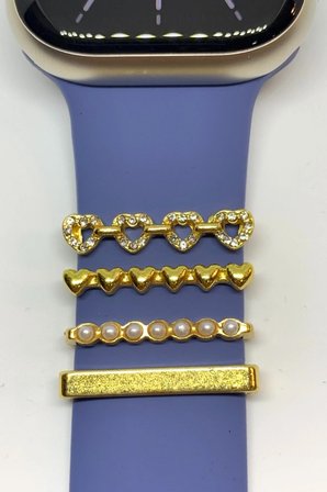 Apple Watch Uyumlu Saat Kordon Aksesuarı Charm Set Tüm Seri Kordonlara Uyumlu Kordon Süsü