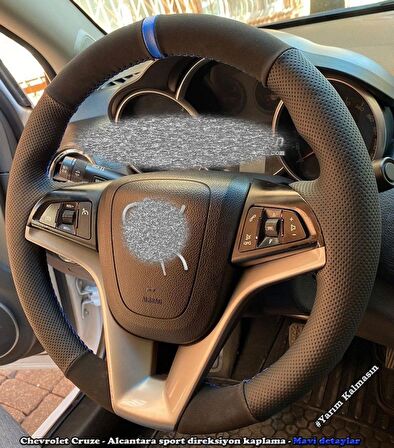 Chevrolet Cruze Araca Özel Direksiyon Kılıfı (Mavi Yüzüklü)