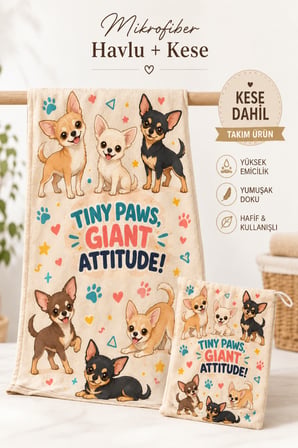 Gökova Home Chihuahua Köpek Kurulama Havlusu Mikrofiber
