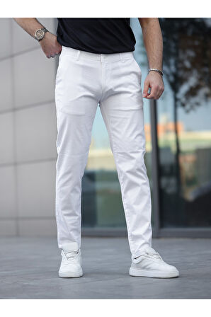 Slim Fit Chino Keten Pantolon