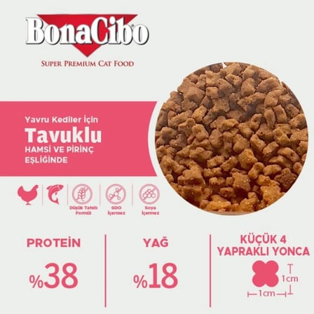 BonaCibo Kitten Yavru Kedi Maması 1,5 kg Tavuklu Yavru Kedi Maması