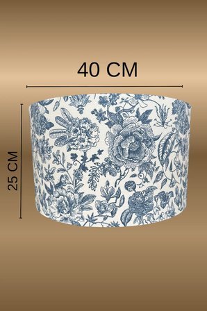 Vintage Çiçekli Toile de Jouy Lambader Başlığı