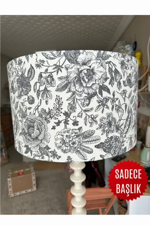 Vintage Çiçekli Toile de Jouy Lambader Başlığı