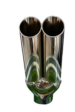 Çiftli Krom Paslanmaz Egzoz Ucu