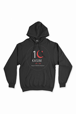 10 Kasım Atatürk Saygıyla Anıyoruz Kapşonlu Sweatshirt Hoodie
