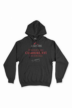 Yarın Cumhuriyeti İlan Edeceğiz Kapşonlu Sweatshirt Hoodie