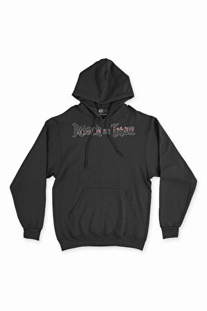 Attack On Titan Yazılı Kapşonlu Sweatshirt Hoodie