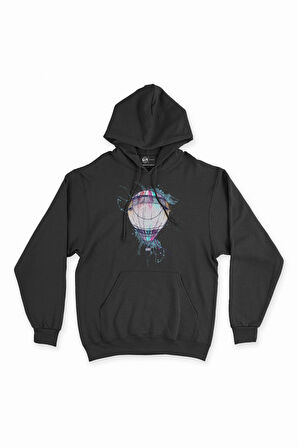 Renkli Uçan Balon Kapşonlu Sweatshirt Hoodie