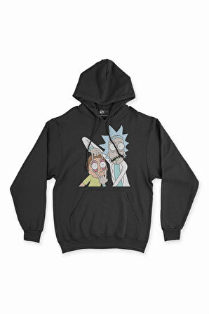 Rick And Morty Görselli Kapşonlu Sweatshirt Hoodie