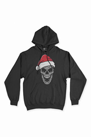 Santa Skull Kapşonlu Sweatshirt Hoodie