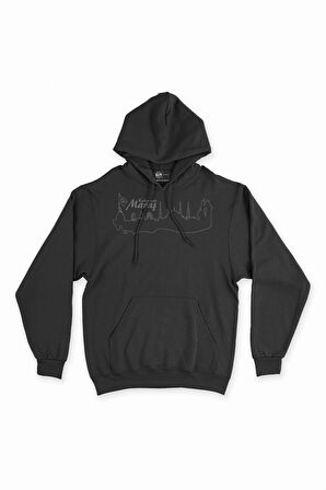 Kahraman Maraş Çizimli Kapşonlu Sweatshirt Hoodie