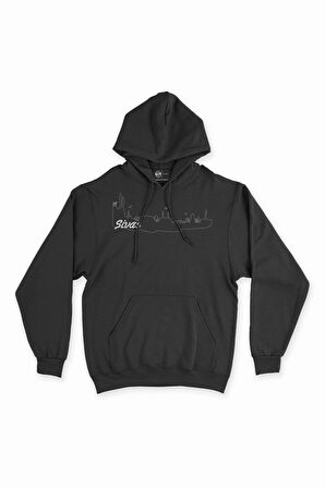Sivas Çizimli Kapşonlu Sweatshirt Hoodie