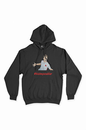 Türkiye Milli Takım Taraftar Siyah Kapşonlu Sweatshirt Hoodie