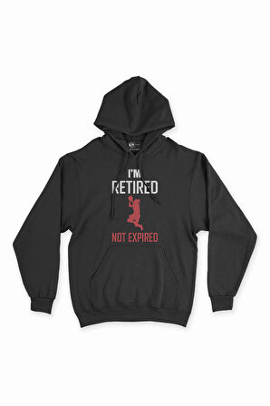 Emekli Basketbolcu Siyah Kapşonlu Sweatshirt Hoodie