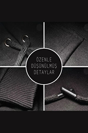 Kanada Siyah Kapşonlu Sweatshirt Hoodie