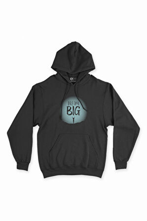 Dream Big Siyah Kapşonlu Sweatshirt Hoodie