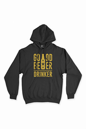 Good Beer Drinker Siyah Kapşonlu Sweatshirt Hoodie