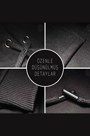 Kuru Kafa Kız Siyah Kapşonlu Sweatshirt Hoodie