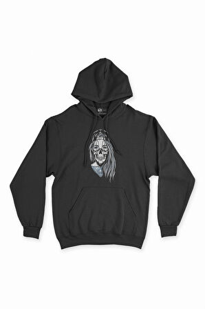 Kuru Kafa Kız Siyah Kapşonlu Sweatshirt Hoodie