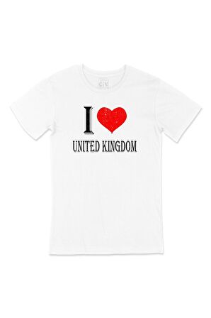 I Love United Kingdom Tişört