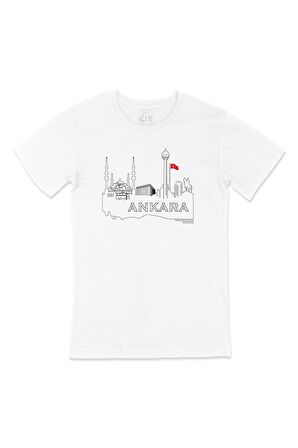 Ankara Çizimli Bayraklı Tişört
