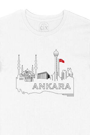 Ankara Çizimli Bayraklı Tişört
