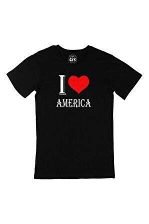 I Love America Siyah Tişört