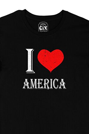 I Love America Siyah Tişört