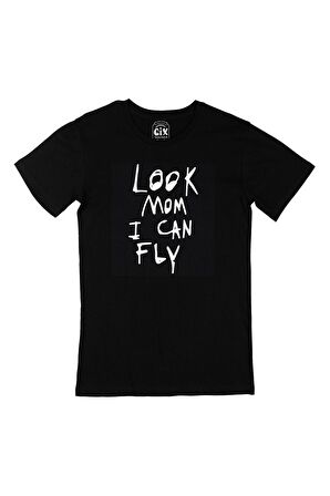 Look Mum I Can Fly Travis Scott Siyah Tişört