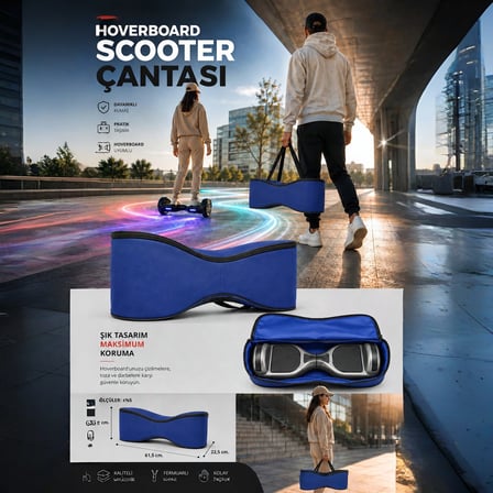 Citymate Orijinal Hoverboard Elektrikli Kaykay Taşıma Çantası Yüksek Kalite Çanta Kılıf 6.5 inch LACİVERT