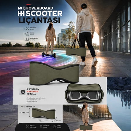 Citymate Orijinal Hoverboard Elektrikli Kaykay Taşıma Çantası Yüksek Kalite Çanta Kılıf 6.5 inch YEŞİL