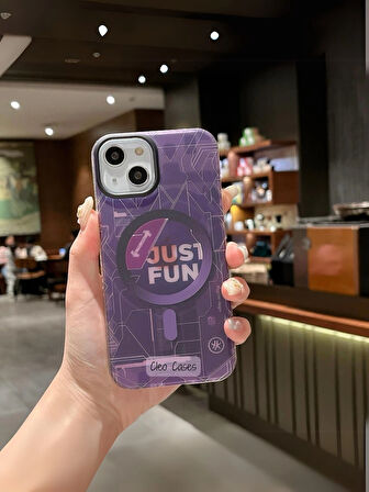 iPhone 14 Pro Max Uyumlu Hologramlı Silikon Kılıf / Just Fun