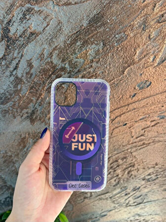 iPhone 14 Pro Max Uyumlu Hologramlı Silikon Kılıf / Just Fun