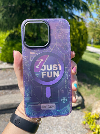 iPhone 14 Pro Max Uyumlu Hologramlı Silikon Kılıf / Just Fun
