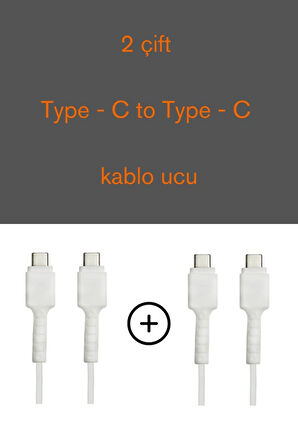 2 Çift Type-C To Type-C Uyumlu Şarj Kablo Ucu Koruyucu