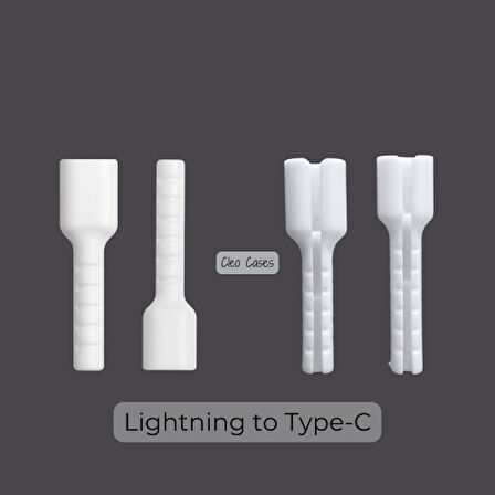 2 Çift Type-C To Lightning Şarj Kablo Ucu Koruyucu