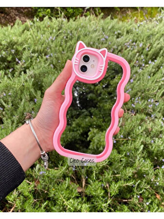 Aynalı Kedi Figürlü iPhone 13/14 Uyumlu Kılıf