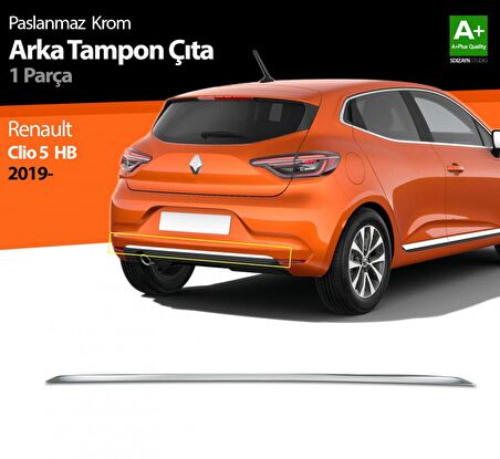 Paspasgarajı Renault Clio 5 Krom Arka Tampon Çıtası 2019 ve Üzeri